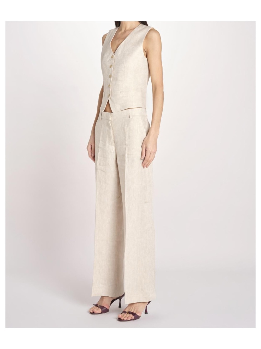 Weekend Max Mara Linen Canvas Vest Size 6 - Picture 3 of 4